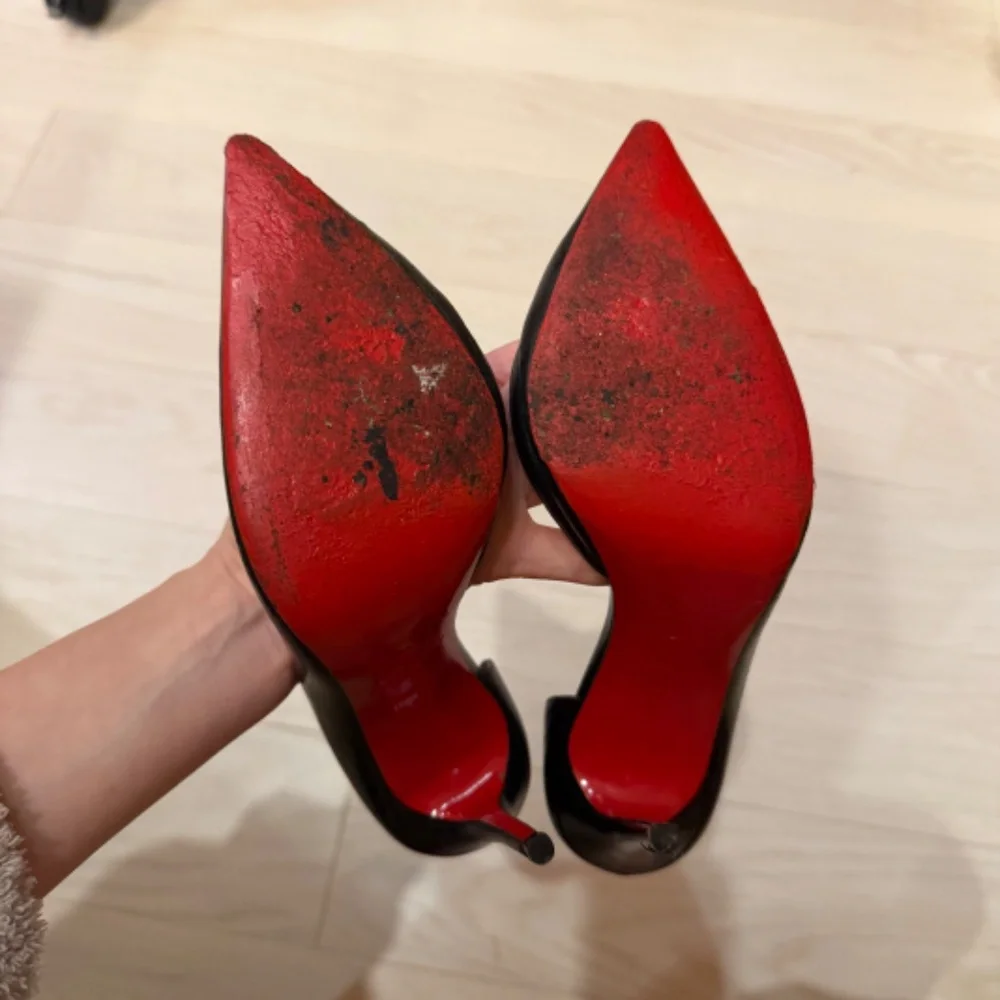 Christian Louboutin Red Bottoms Black Leather Iriza size 36 - Picture 5 of 5
